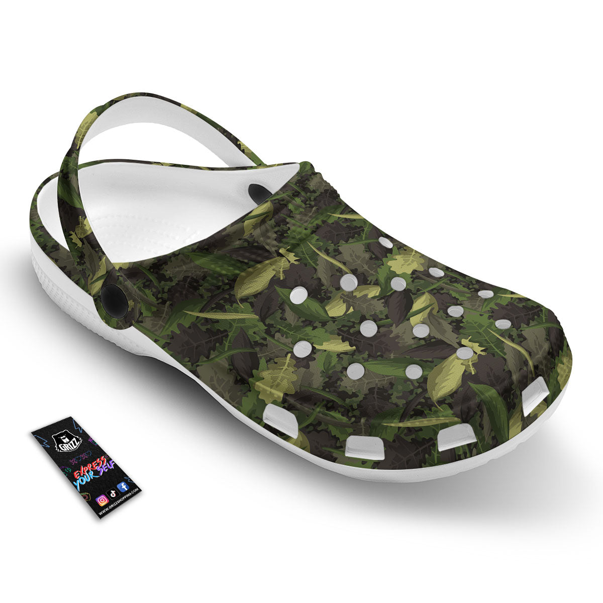 Camouflage Hunting Oak Tree Print Clog-grizzshop