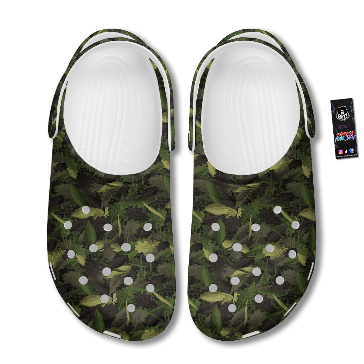 Camouflage Hunting Oak Tree Print Clog-grizzshop