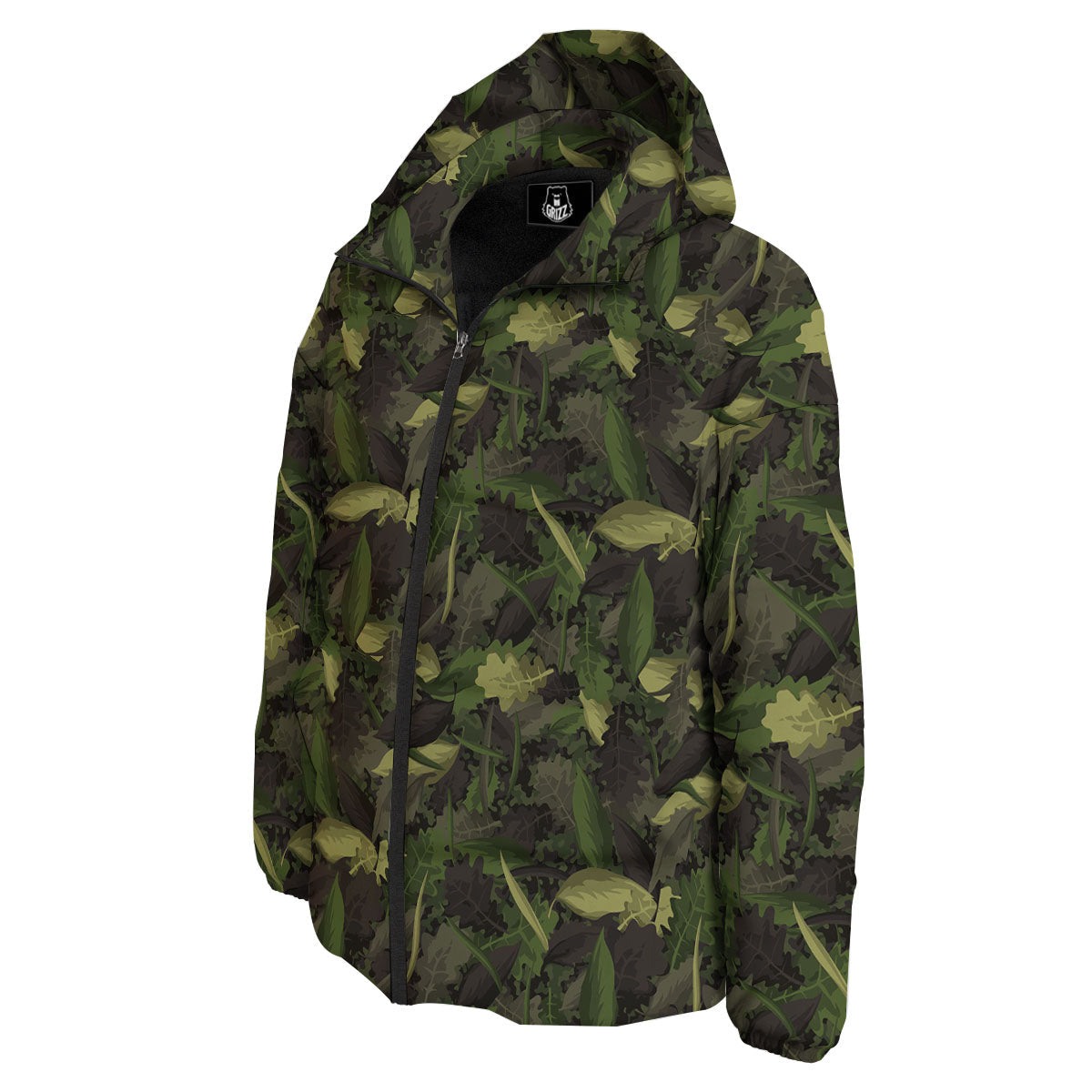 Camouflage Hunting Oak Tree Print Down Jacket-grizzshop