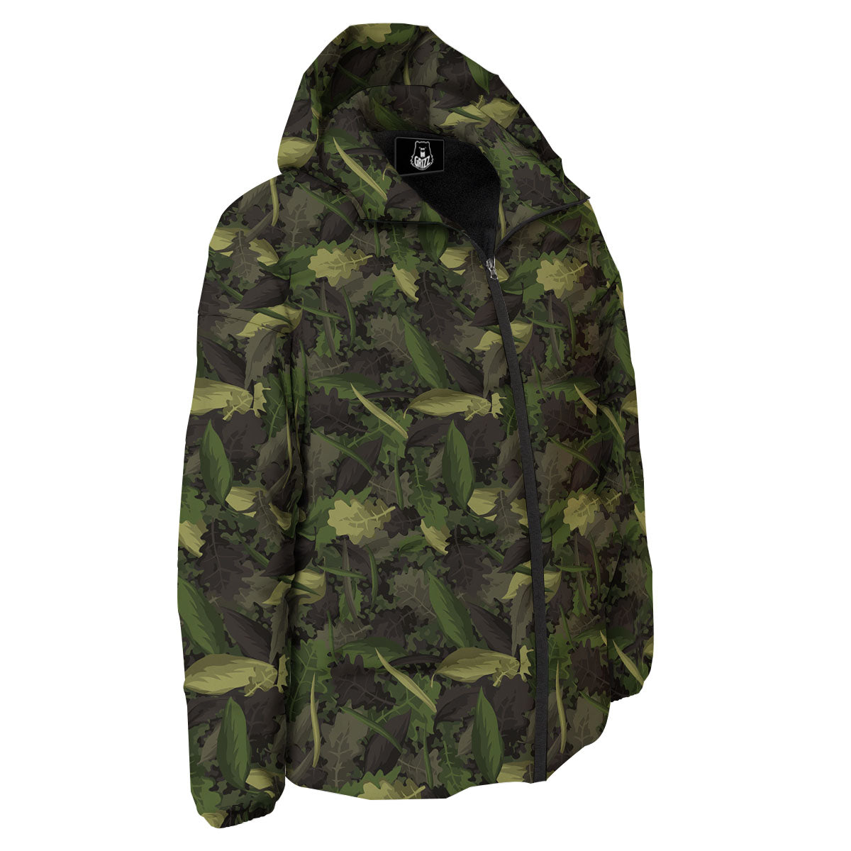 Camouflage Hunting Oak Tree Print Down Jacket-grizzshop