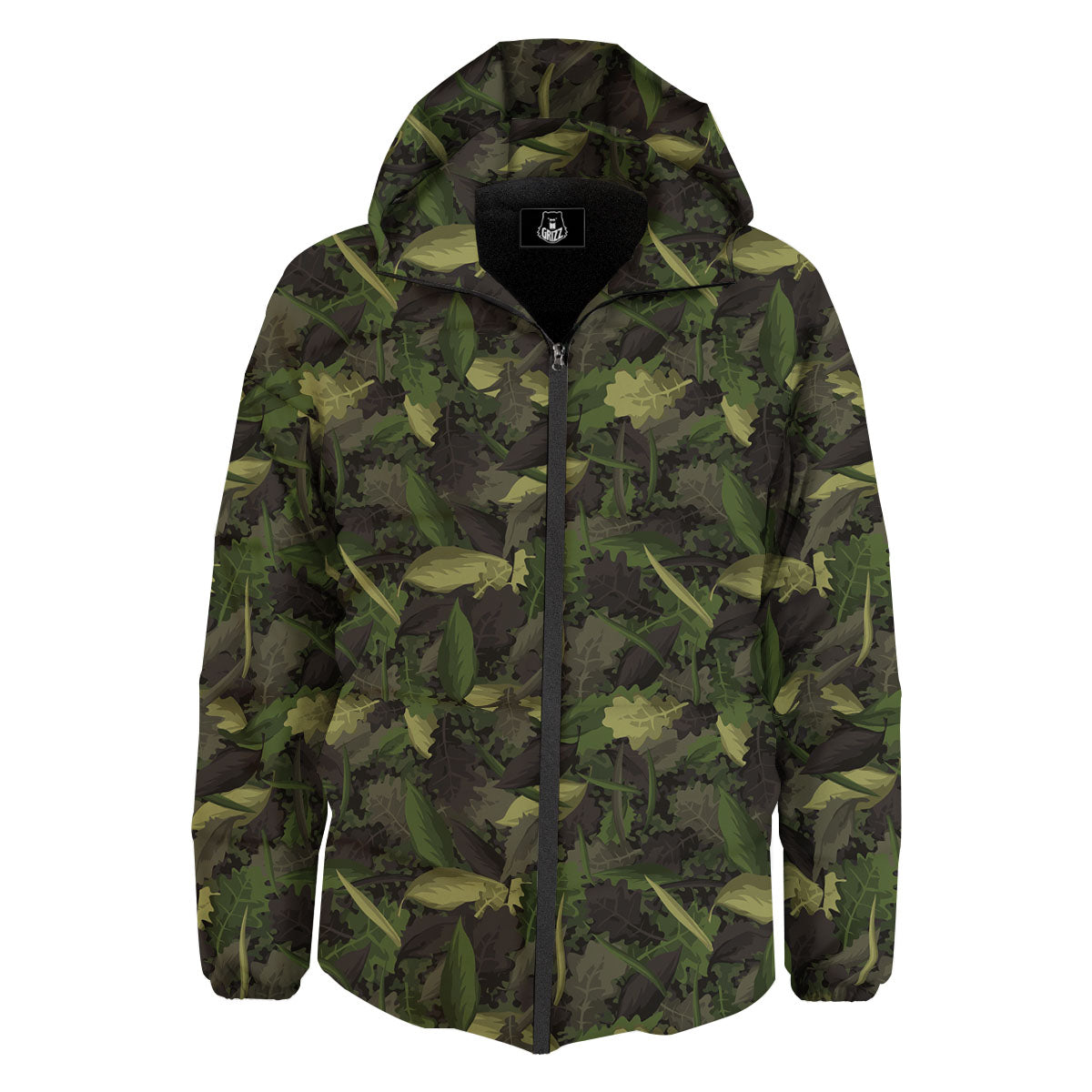 Camouflage Hunting Oak Tree Print Down Jacket-grizzshop
