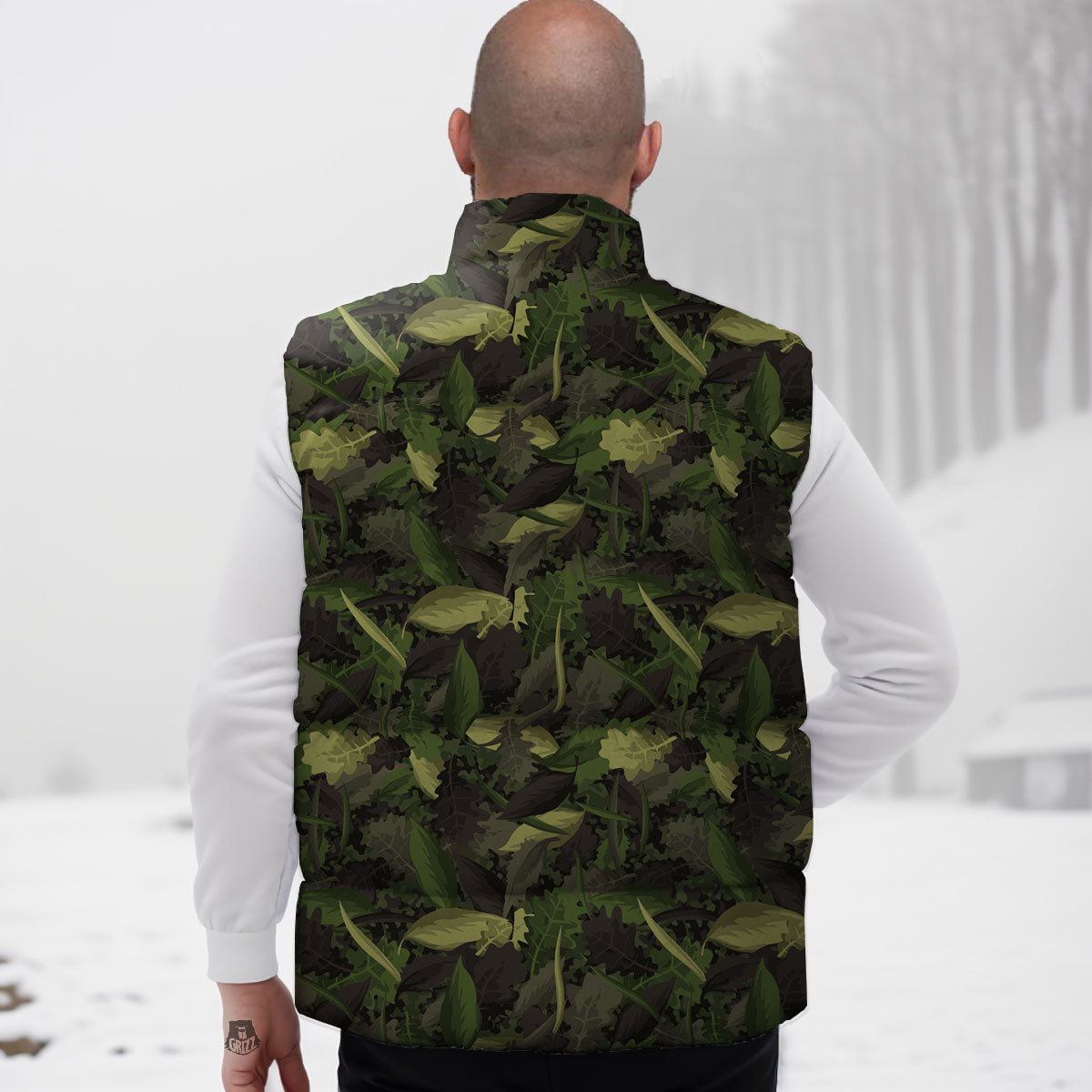 Camouflage Hunting Oak Tree Print Down Vest