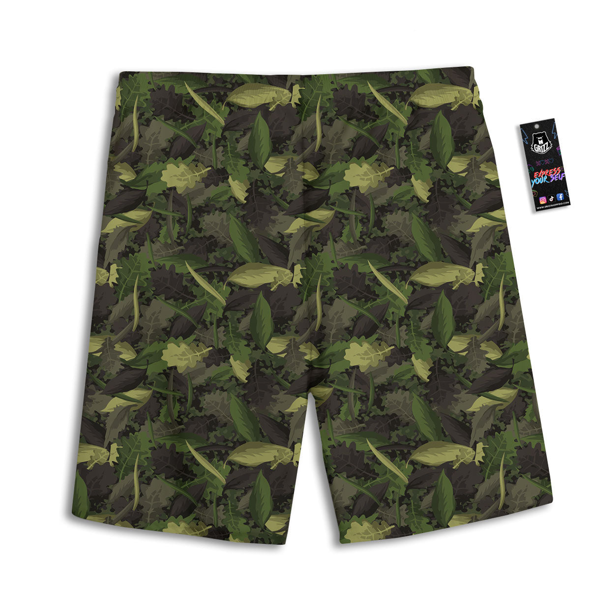 Camouflage Hunting Oak Tree Print Men's Athletic Shorts