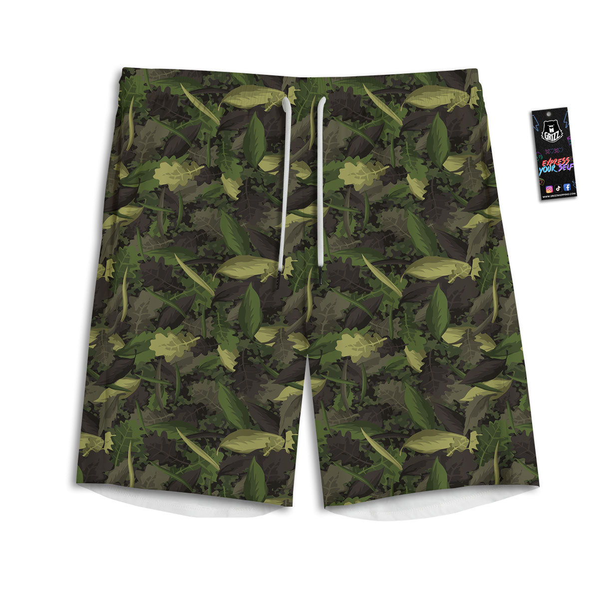 Camouflage Hunting Oak Tree Print Men's Athletic Shorts
