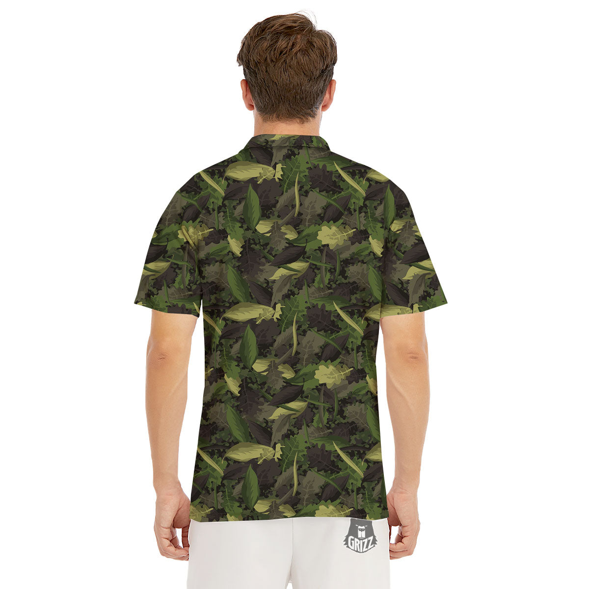 Camouflage Hunting Oak Tree Print Men's Golf Shirts-grizzshop