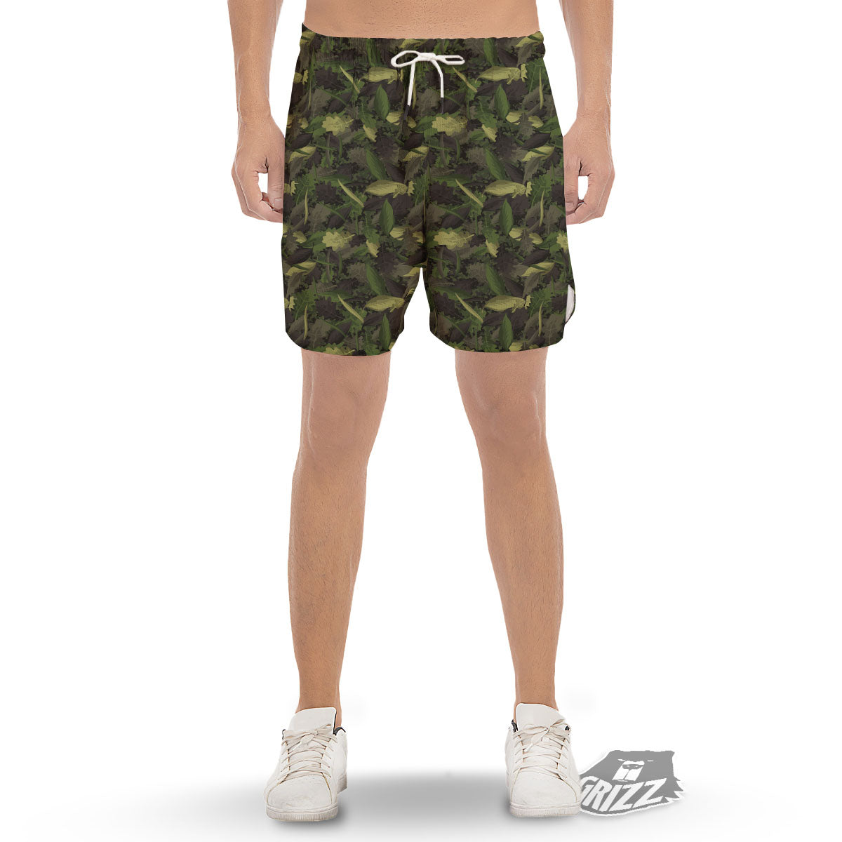 Camouflage Hunting Oak Tree Print Men's Gym Shorts-grizzshop
