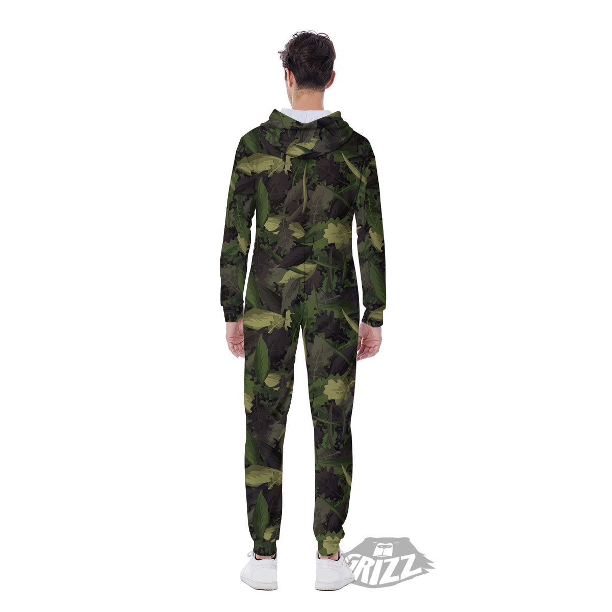 Camouflage Hunting Oak Tree Print Men's Jumpsuit-grizzshop