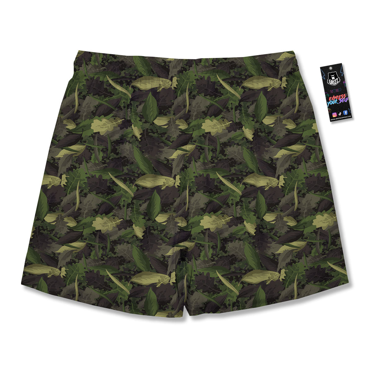 Camouflage Hunting Oak Tree Print Men's Running Shorts-grizzshop