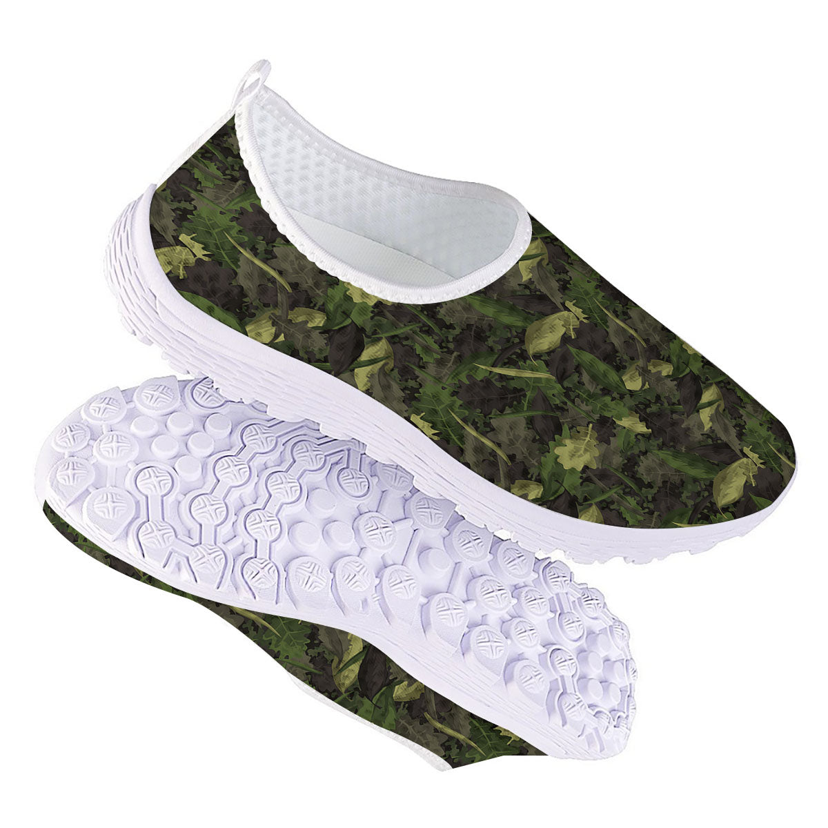 Camouflage Hunting Oak Tree Print Nurse Shoes-grizzshop