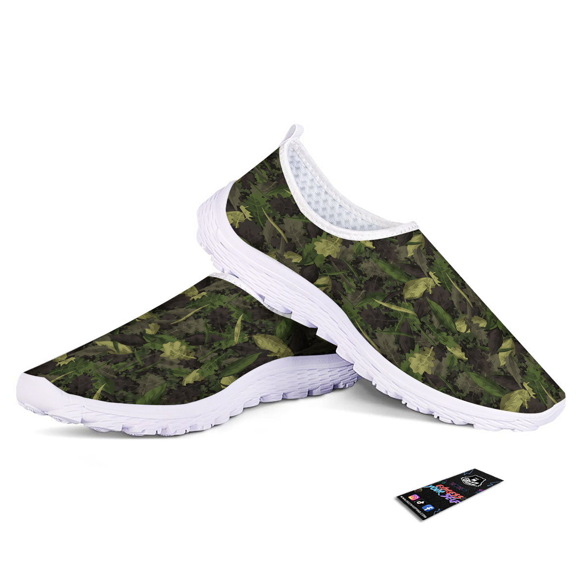 Camouflage Hunting Oak Tree Print Nurse Shoes-grizzshop