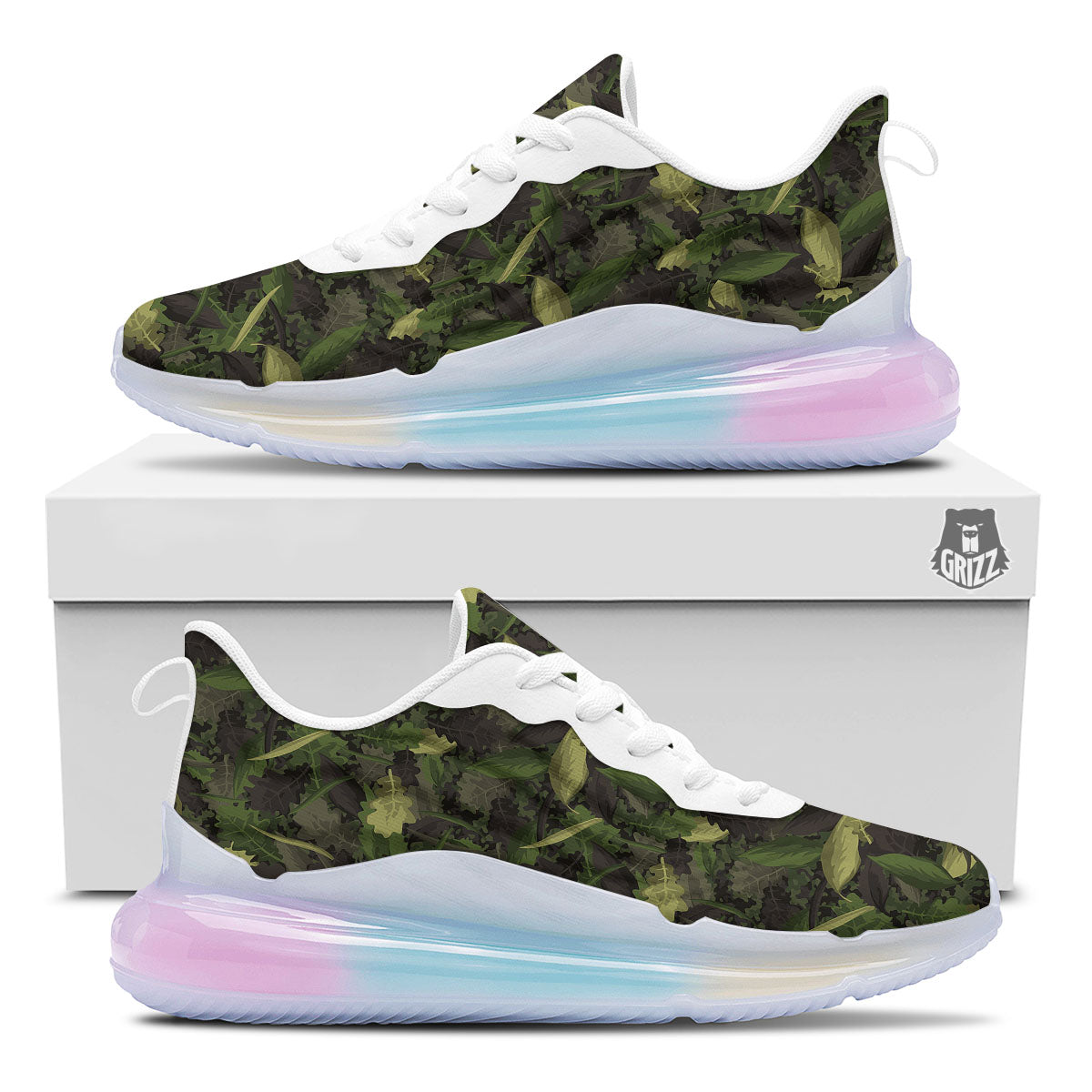 Camouflage Hunting Oak Tree Print Running Sneakers-grizzshop