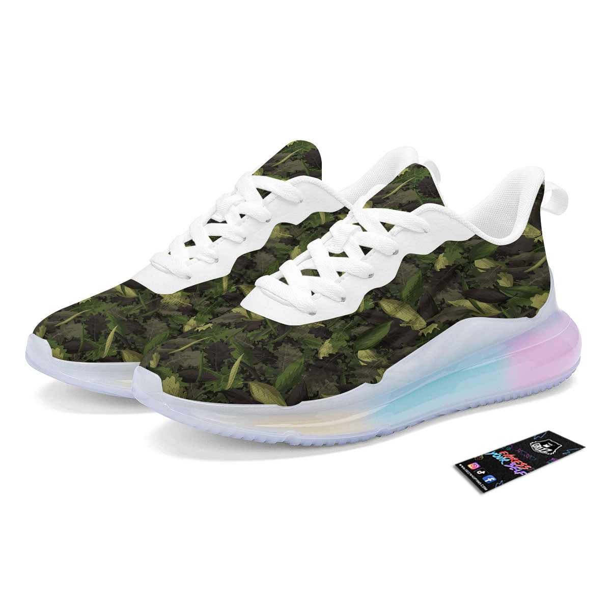 Camouflage Hunting Oak Tree Print Running Sneakers-grizzshop
