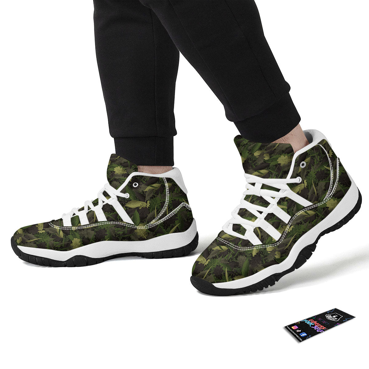 Camouflage Hunting Oak Tree Print White Bball Shoes-grizzshop
