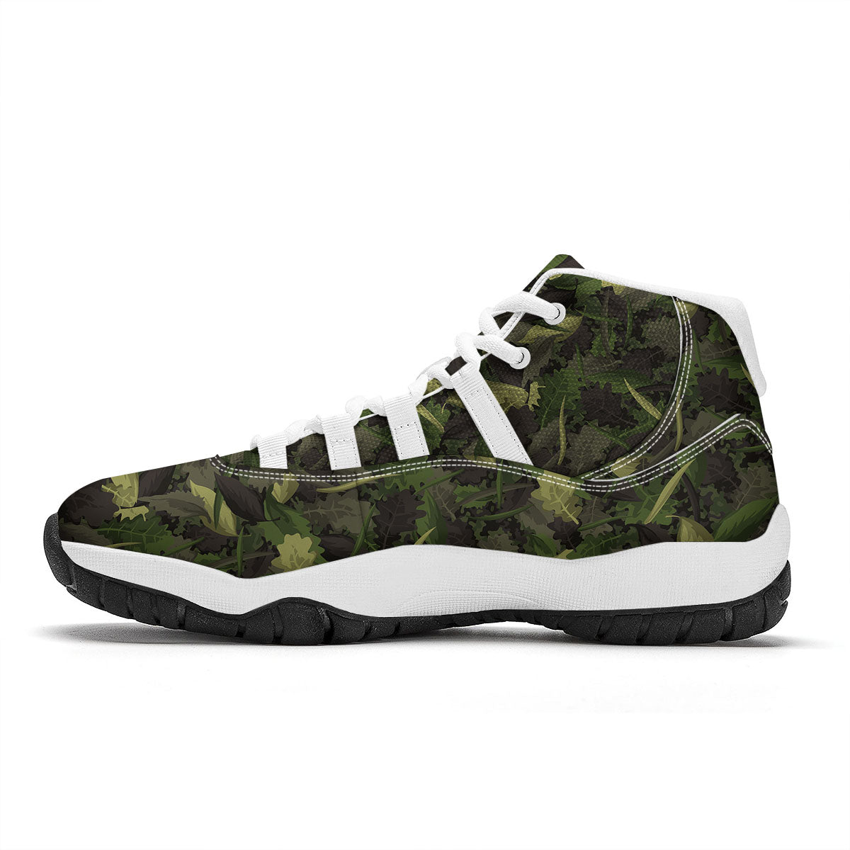 Camouflage Hunting Oak Tree Print White Bball Shoes-grizzshop