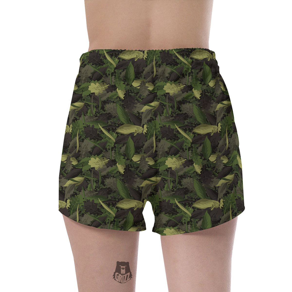 Camouflage Hunting Oak Tree Print Women's Shorts-grizzshop