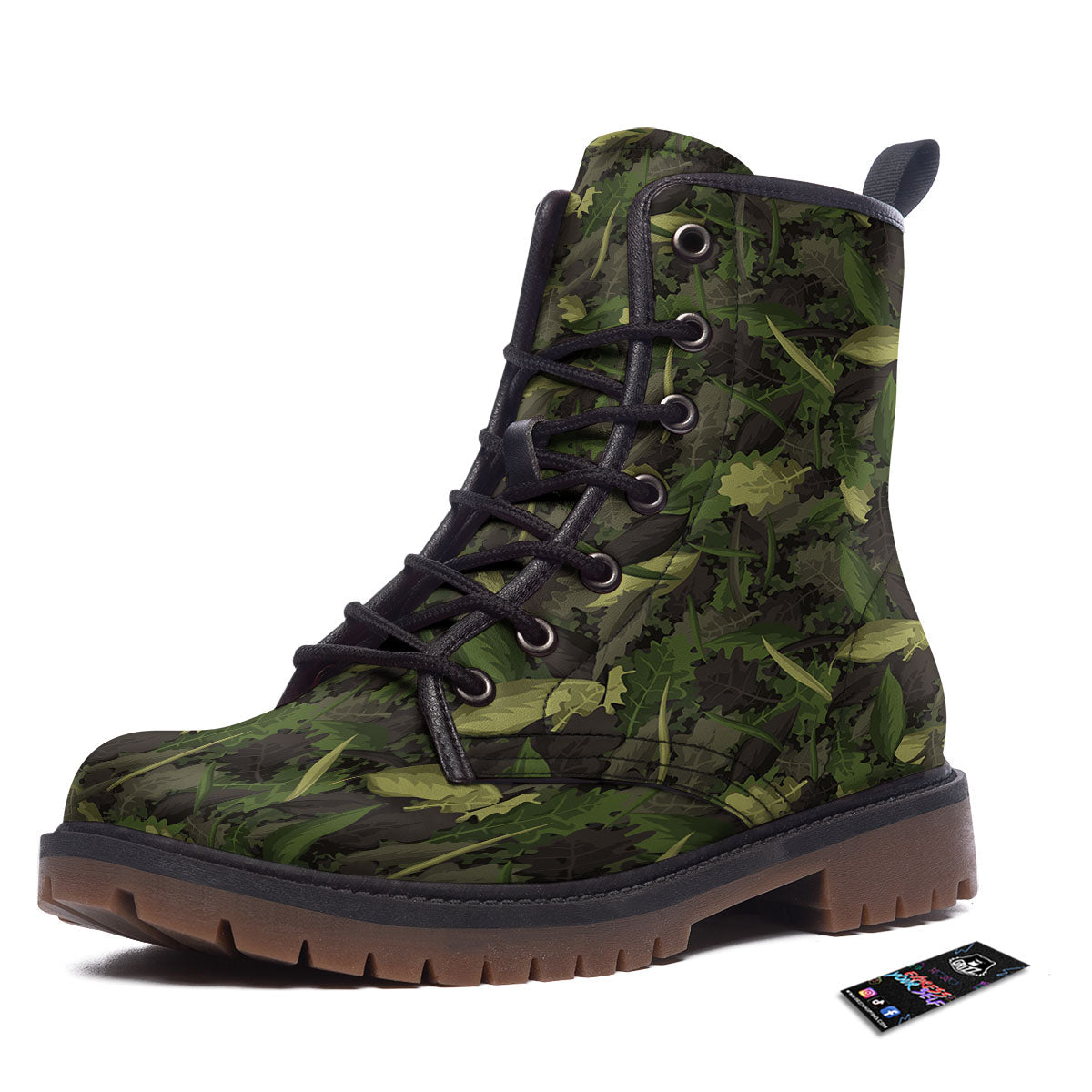Camouflage Hunting Oak Tree Print Work Boots-grizzshop