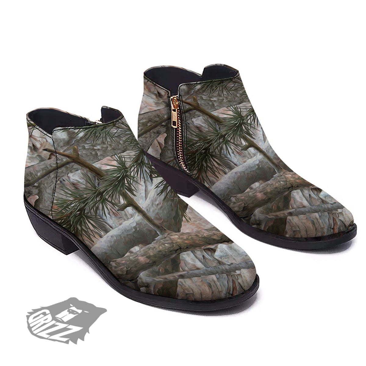 Camouflage Hunting Print Pattern Ankle Boots-grizzshop