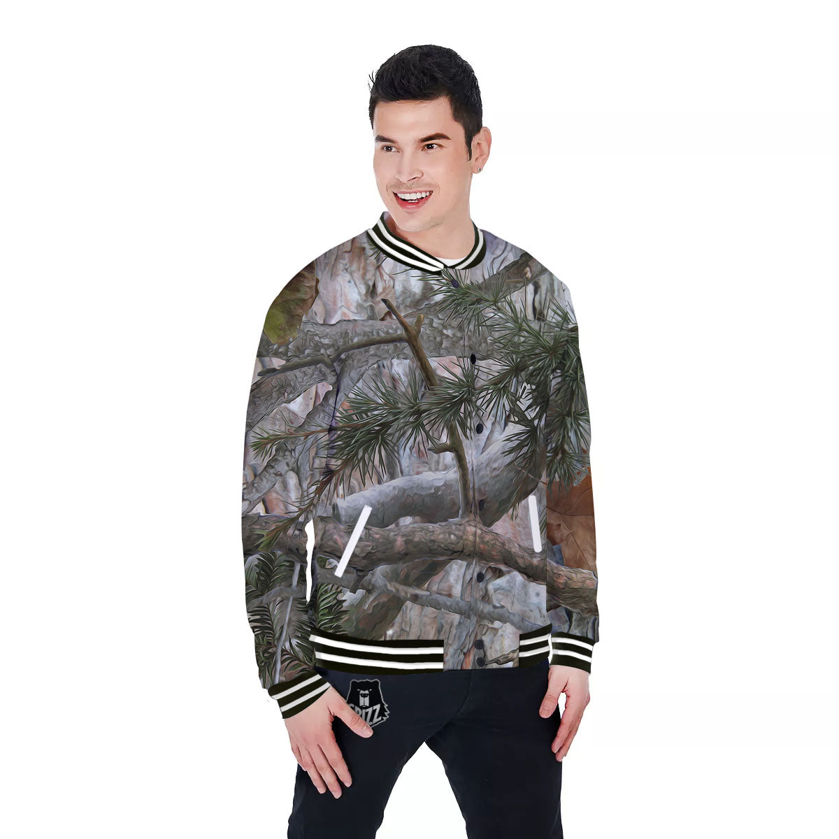 Camouflage Hunting Print Pattern Baseball Jacket-grizzshop