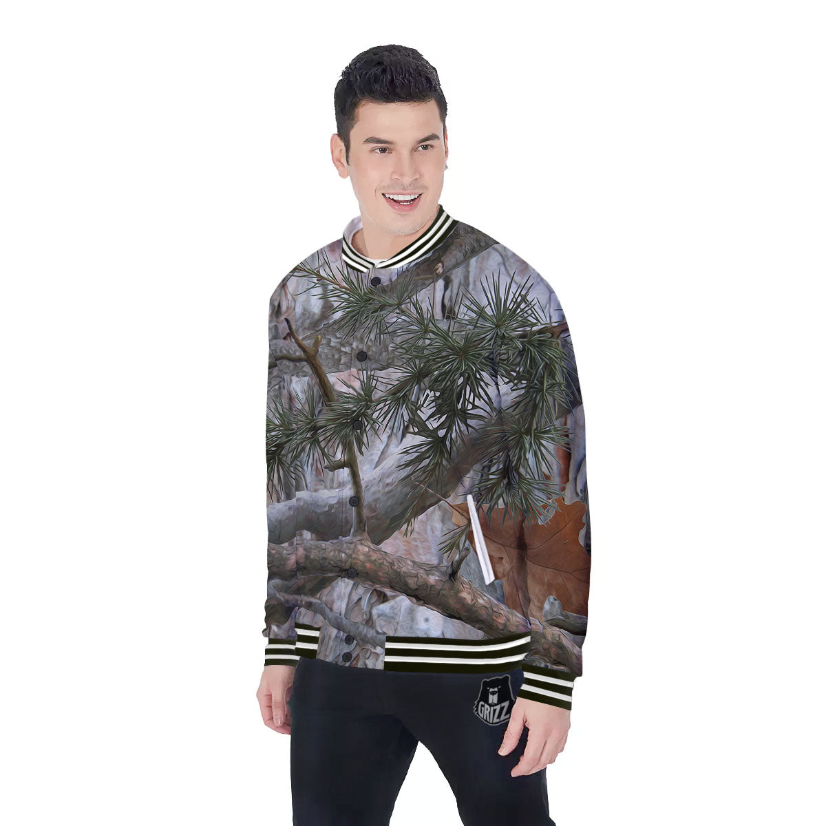 Camouflage Hunting Print Pattern Baseball Jacket-grizzshop