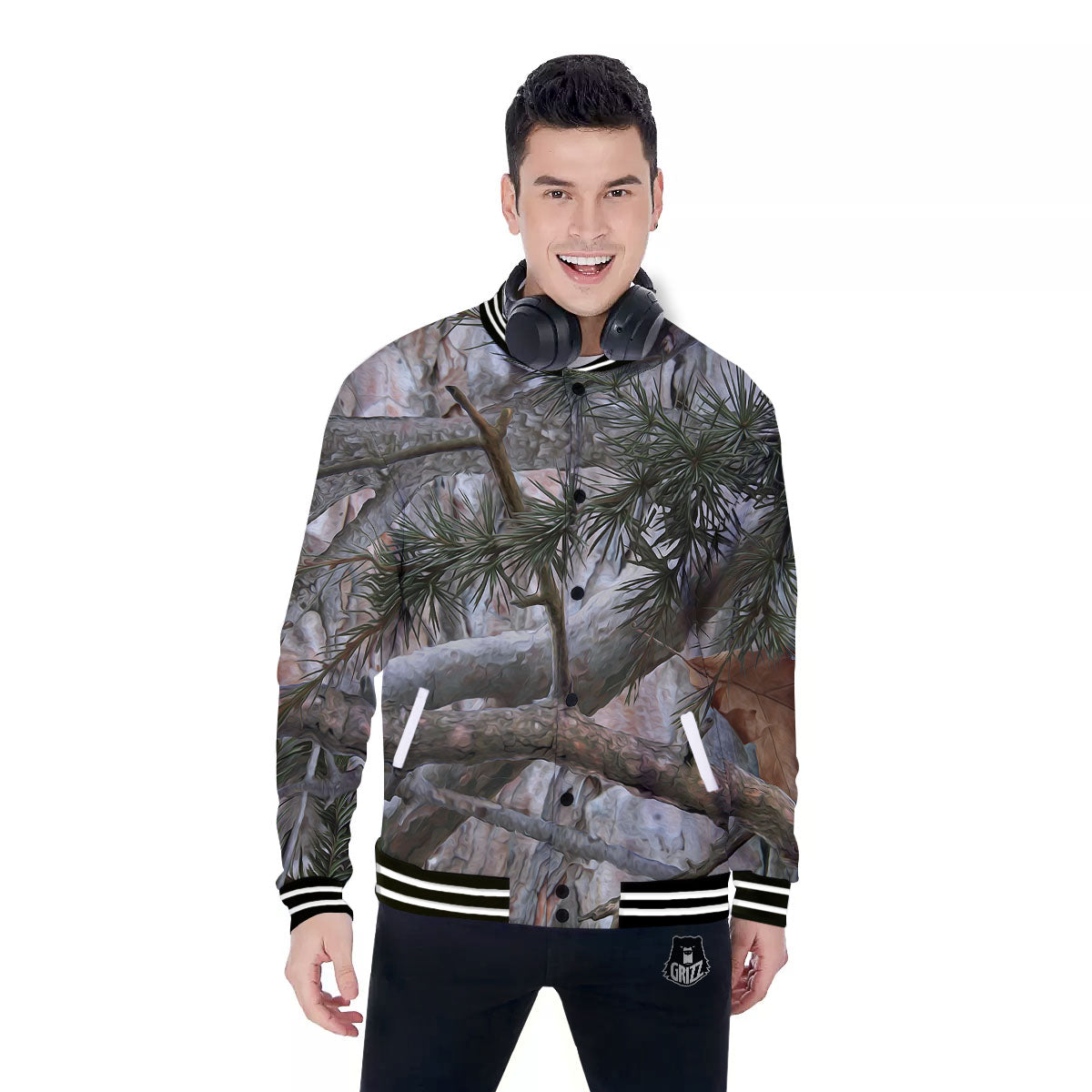 Camouflage Hunting Print Pattern Baseball Jacket-grizzshop