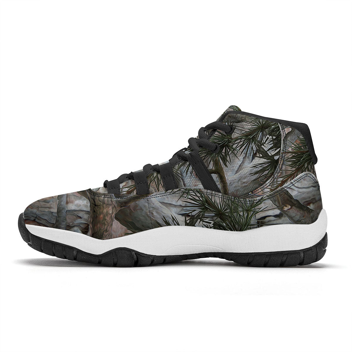 Camouflage Hunting Print Pattern Black Bball Shoes-grizzshop