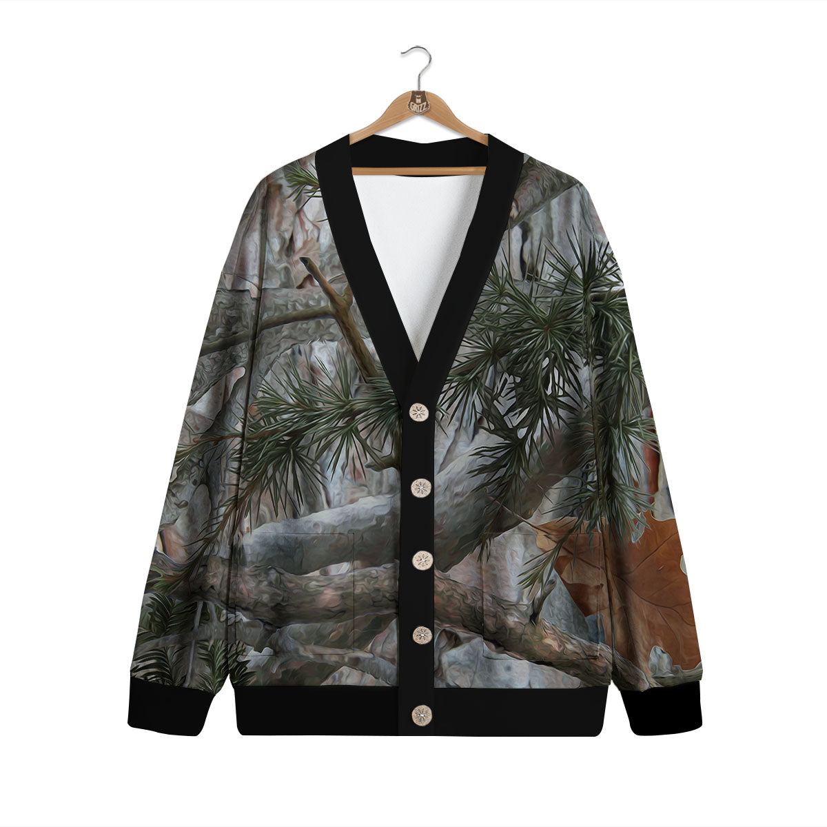 Camouflage Hunting Print Pattern Cardigan-grizzshop