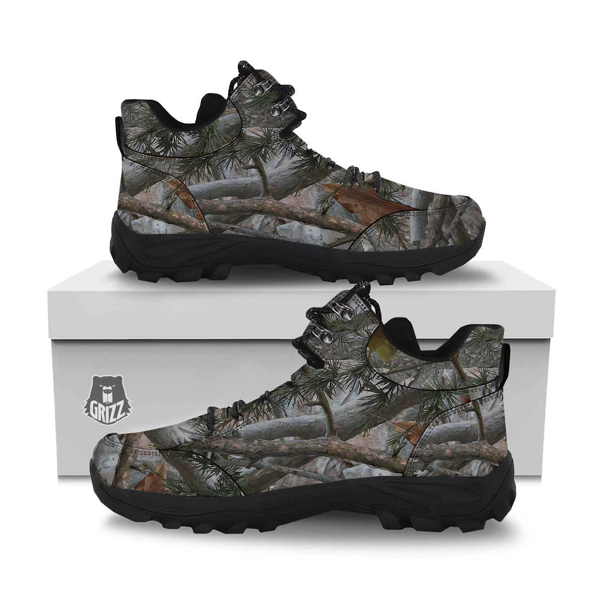 Camouflage Hunting Print Pattern Hiking Shoes-grizzshop