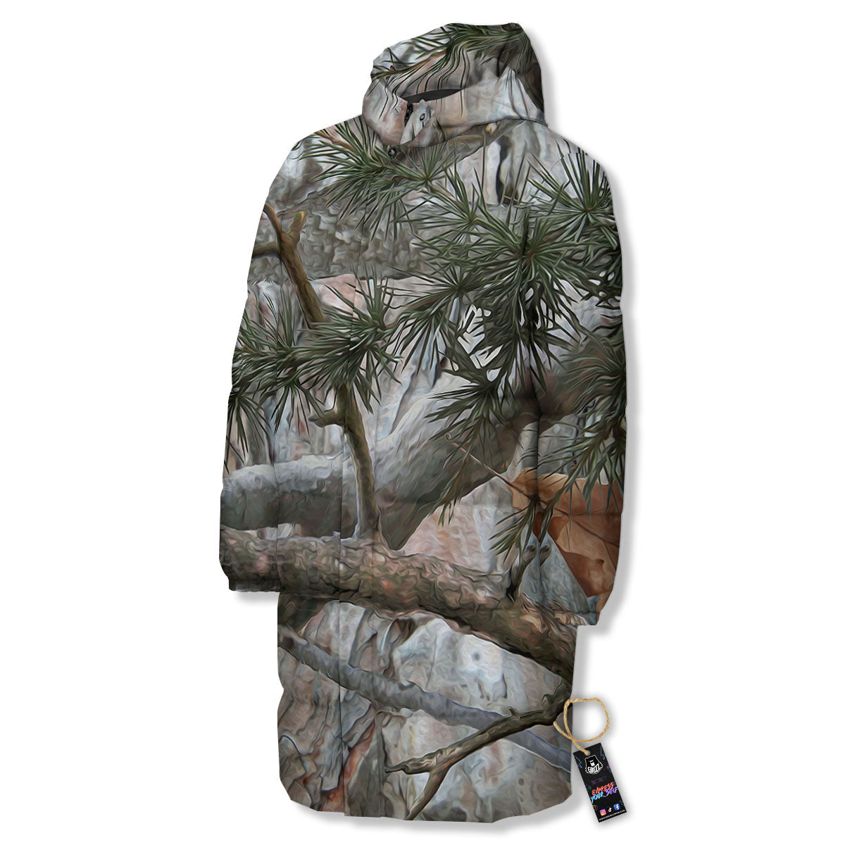 Camouflage Hunting Print Pattern Long Down Jacket-grizzshop
