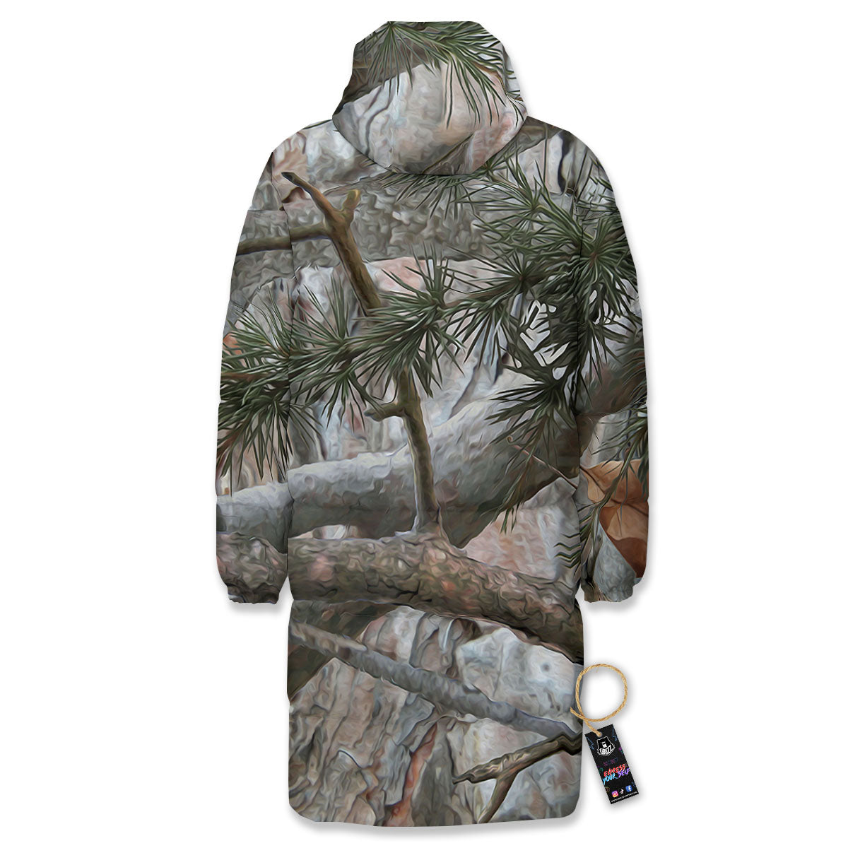 Camouflage Hunting Print Pattern Long Down Jacket-grizzshop