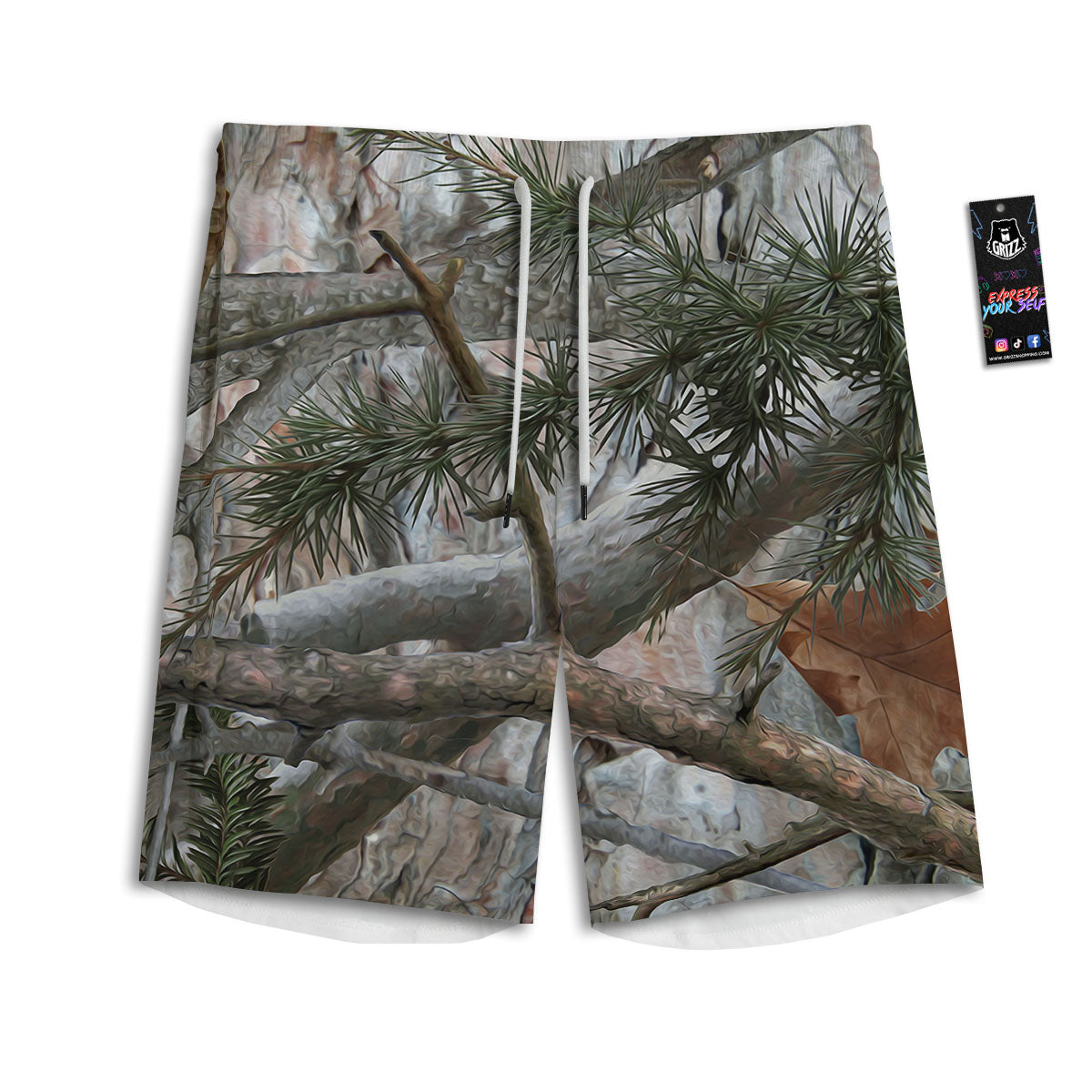 Camouflage Hunting Print Pattern Men's Athletic Shorts
