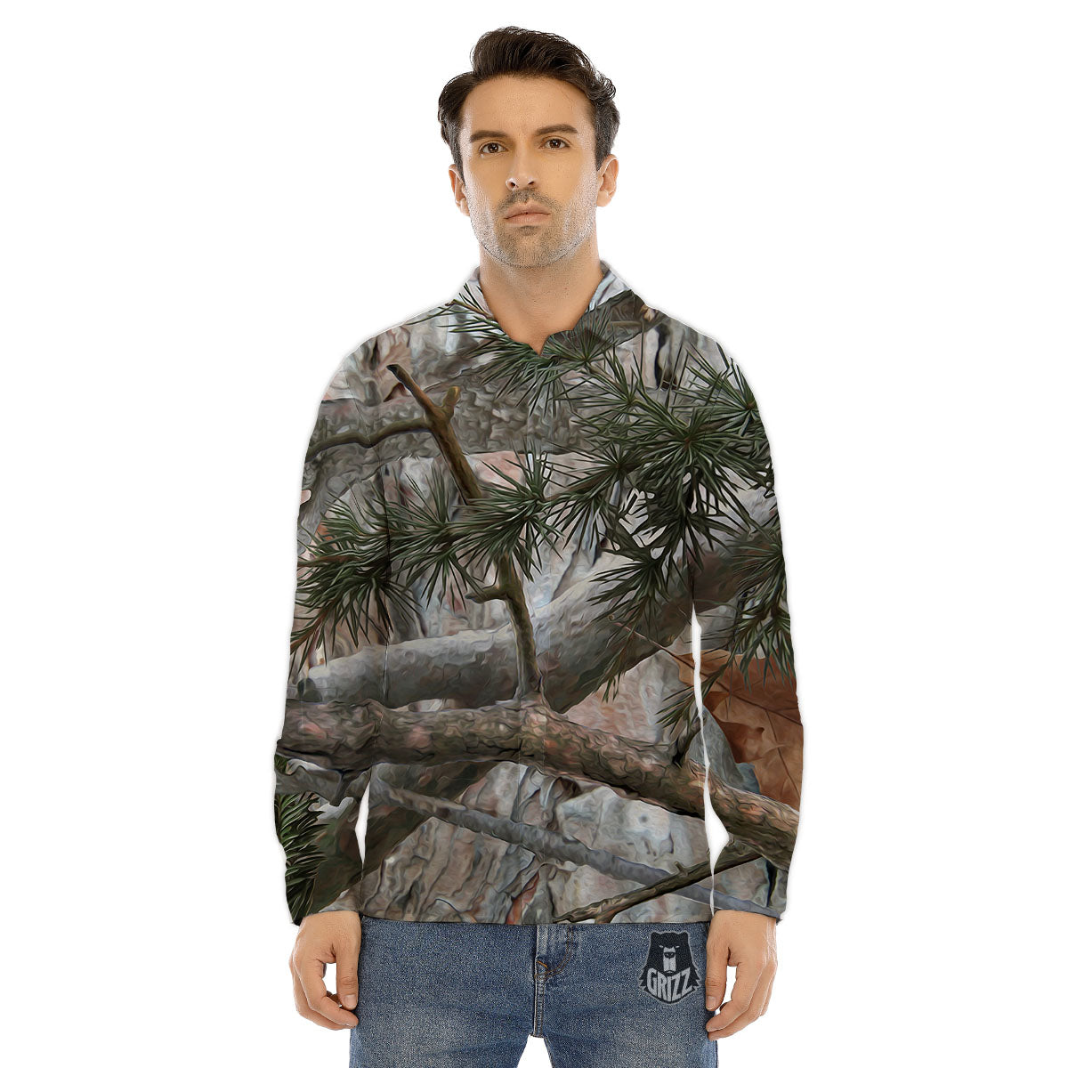Camouflage Hunting Print Pattern Men's Dress Shirts-grizzshop