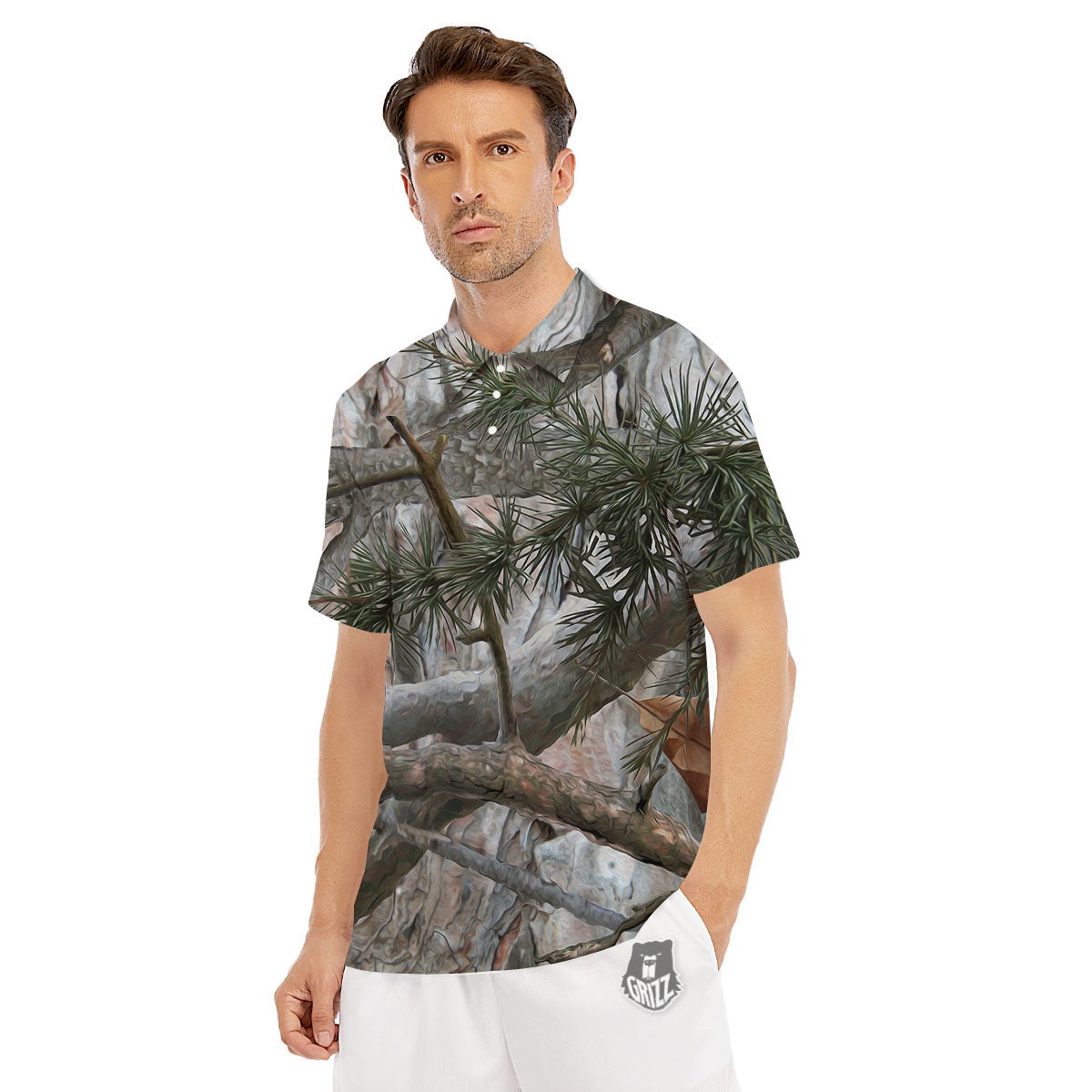 Camouflage Hunting Print Pattern Men's Golf Shirts-grizzshop