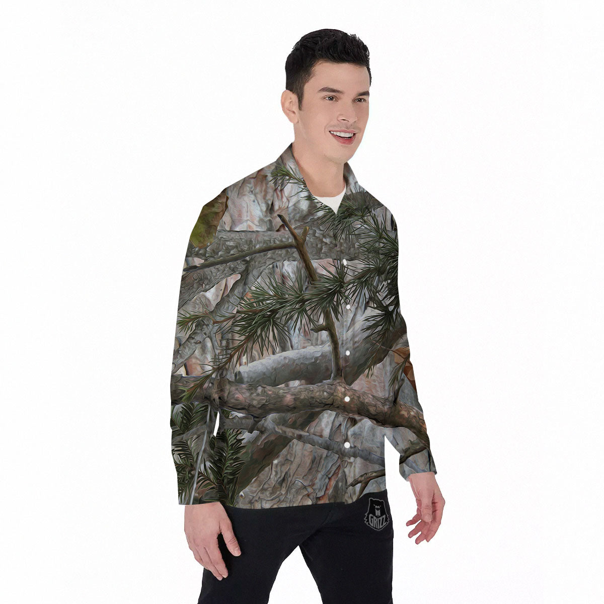 Camouflage Hunting Print Pattern Men's Long Sleeve Shirts-grizzshop