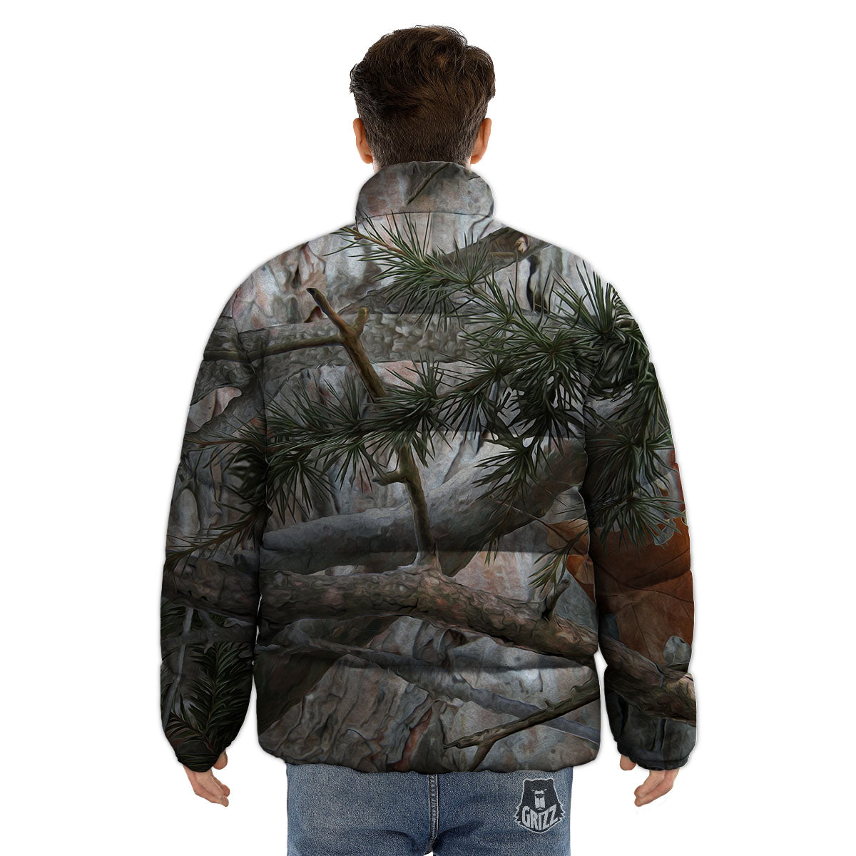 Camouflage Hunting Print Pattern Puffer Jacket-grizzshop