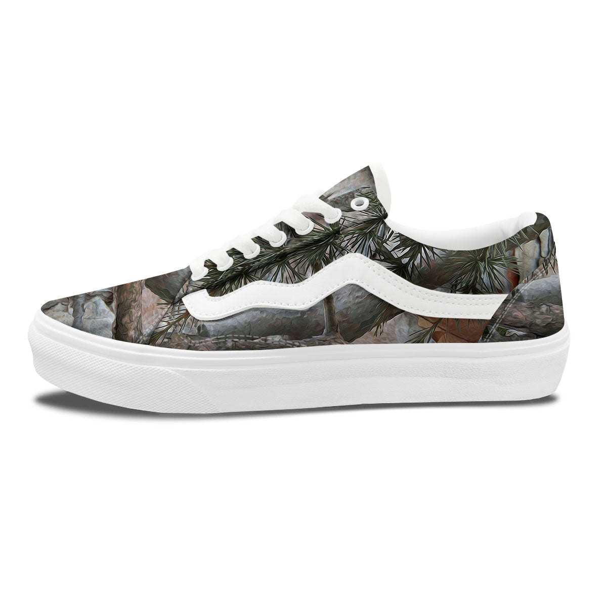 Camouflage Hunting Print Pattern Skate Shoes-grizzshop