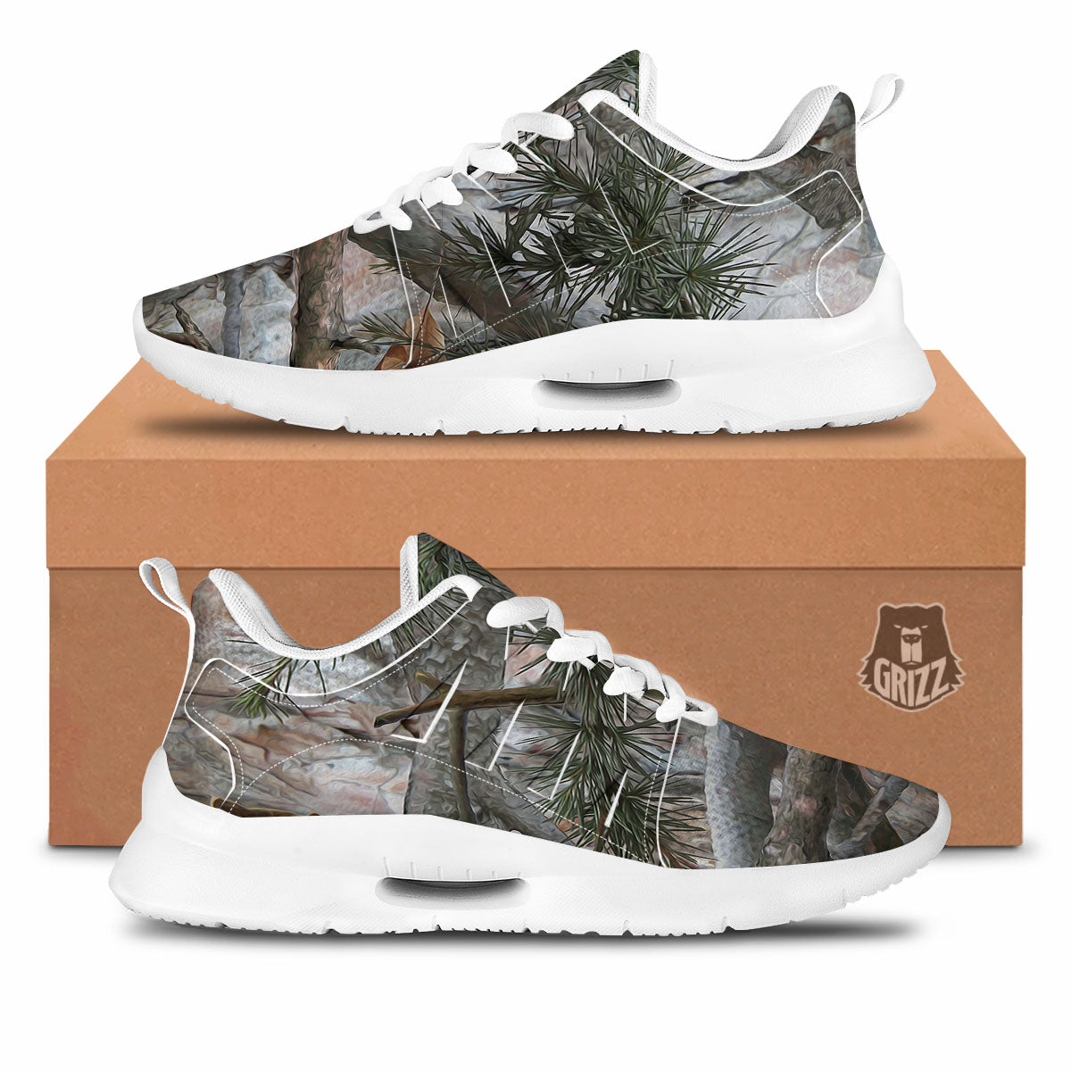 Camouflage Hunting Print Pattern Tennis Shoes-grizzshop