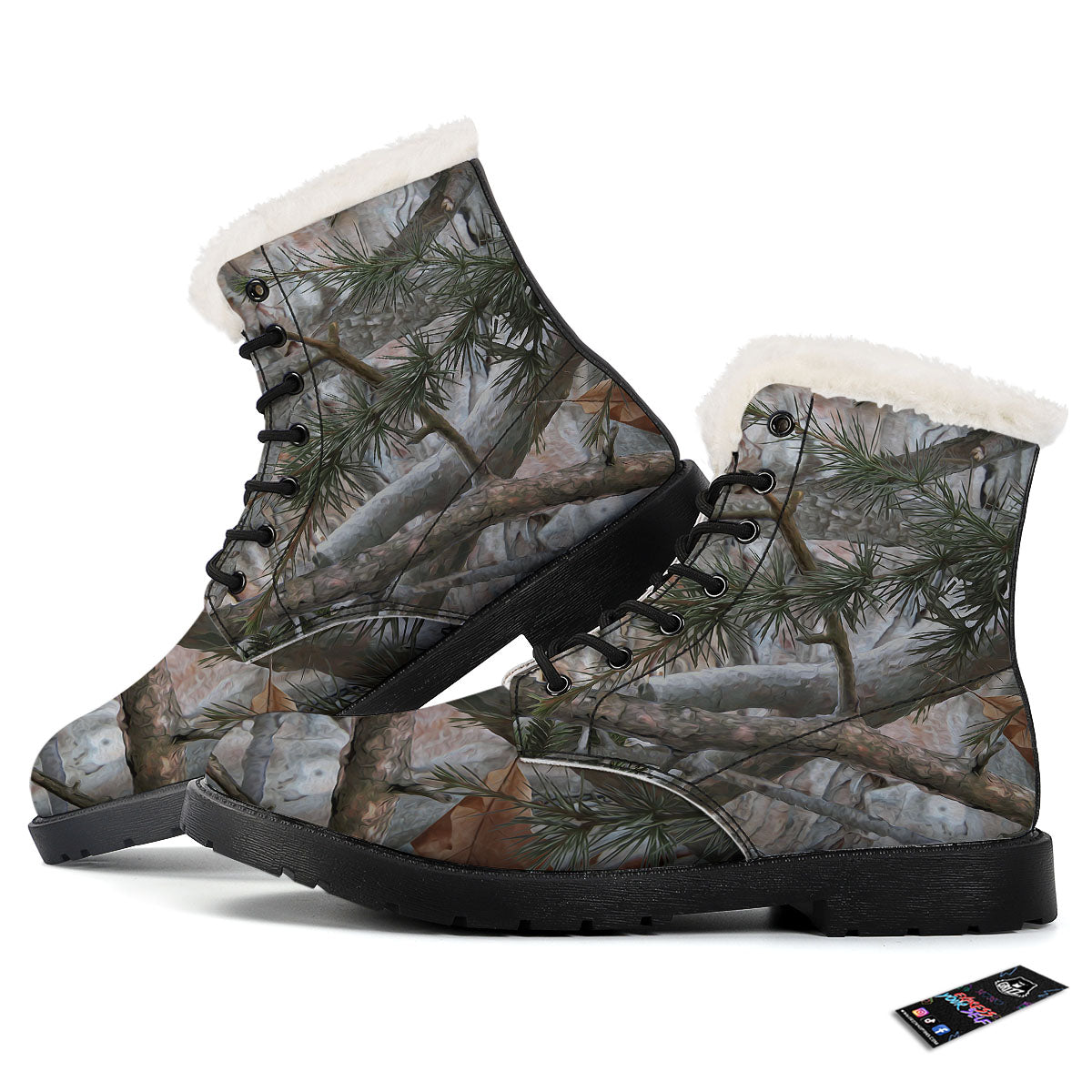 Camouflage Hunting Print Pattern Winter Boots-grizzshop