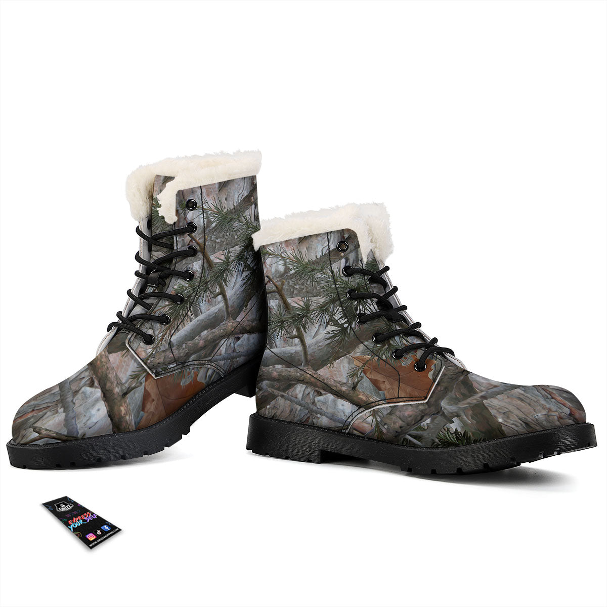 Camouflage Hunting Print Pattern Winter Boots-grizzshop