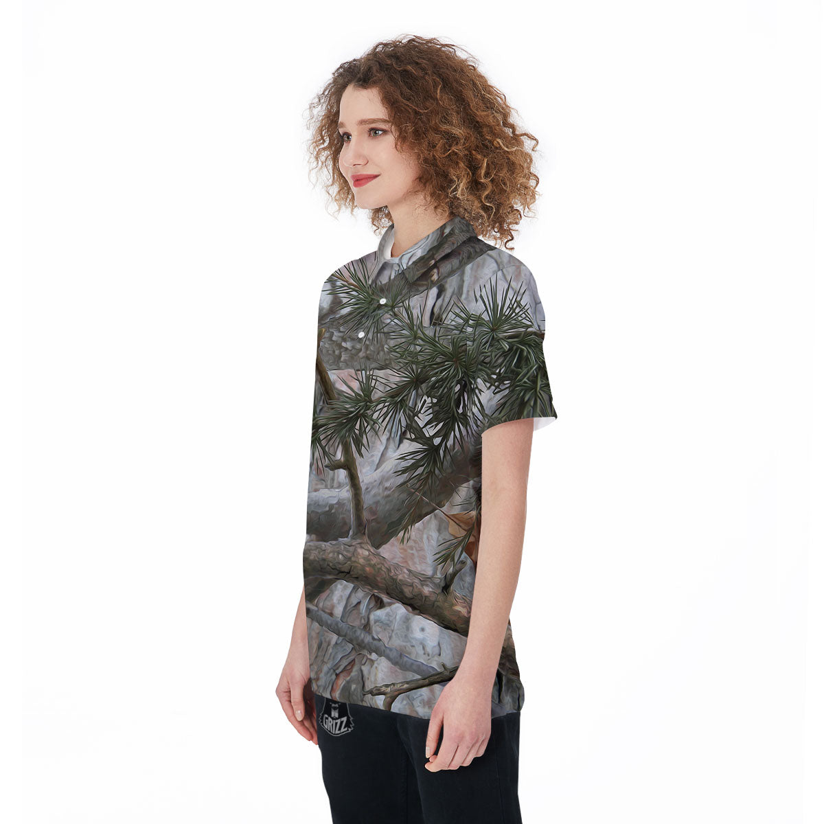 Camouflage Hunting Print Pattern Women's Golf Shirts-grizzshop