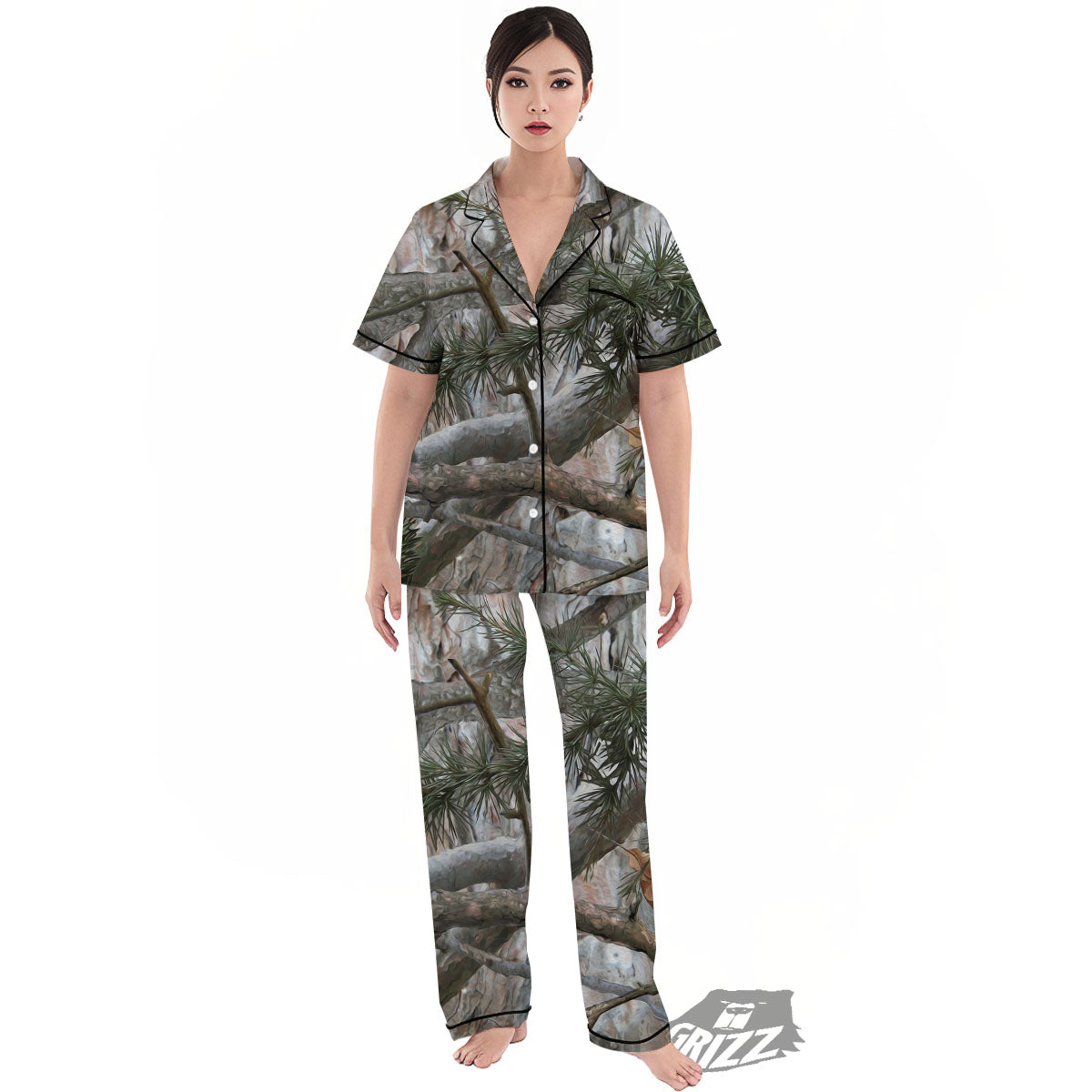 Camouflage Hunting Print Pattern Women's Pajamas Set-grizzshop