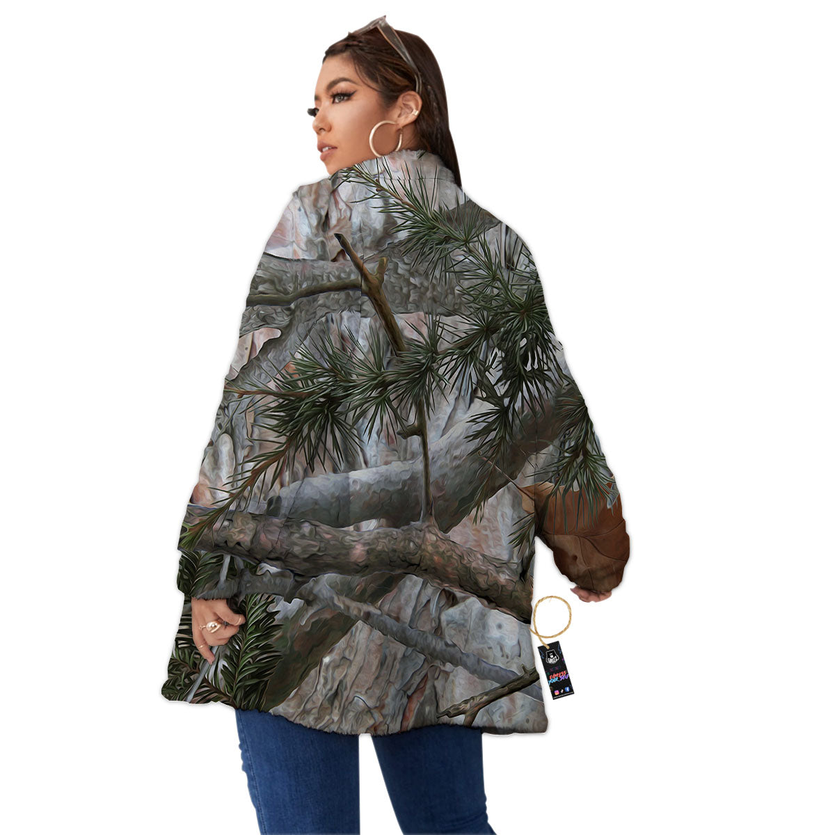 Camouflage Hunting Print Pattern Women's Sherpa Jacket-grizzshop