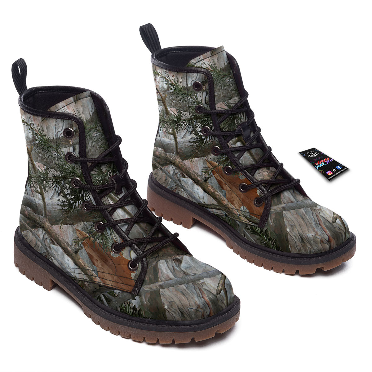 Camouflage Hunting Print Pattern Work Boots-grizzshop