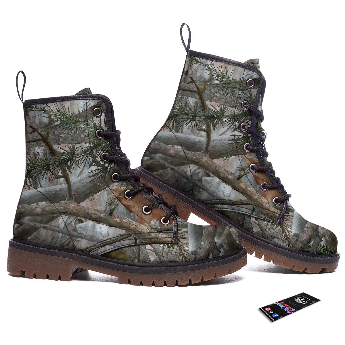 Camouflage Hunting Print Pattern Work Boots-grizzshop