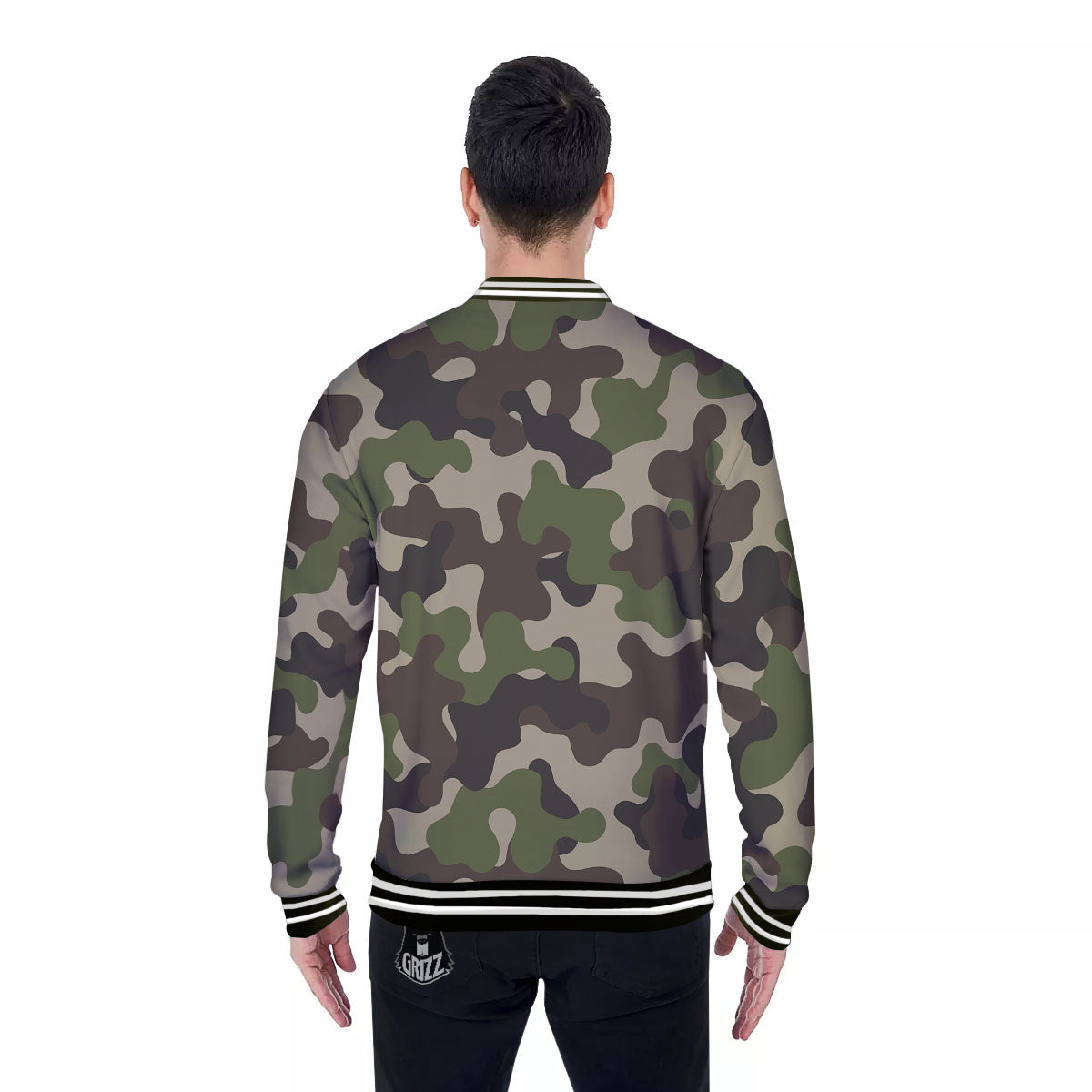 Camouflage Jungle Hunting Print Baseball Jacket-grizzshop