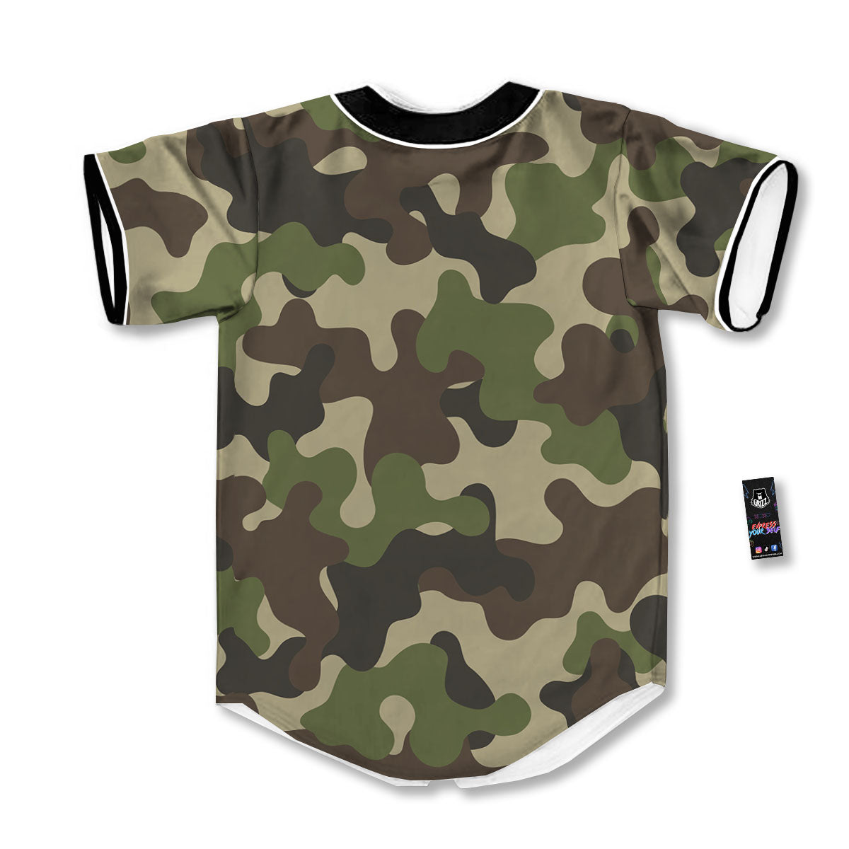 Camouflage Jungle Hunting Print Baseball Jersey-grizzshop