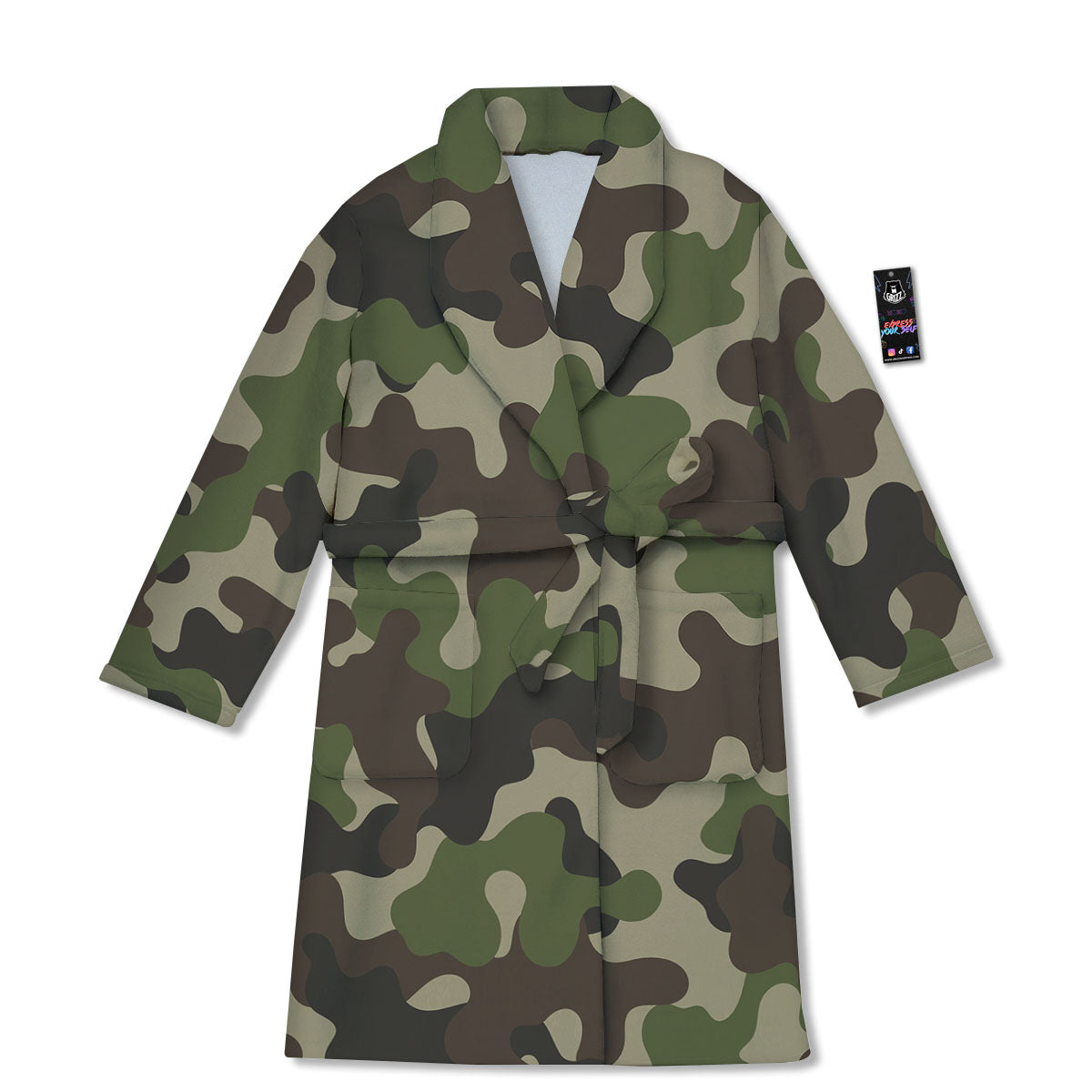Camouflage Jungle Hunting Print Bathrobe-grizzshop