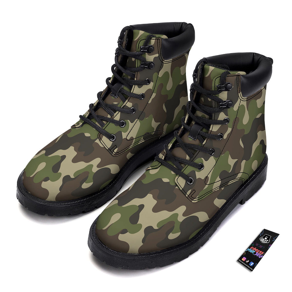 Camouflage Jungle Hunting Print Boots-grizzshop