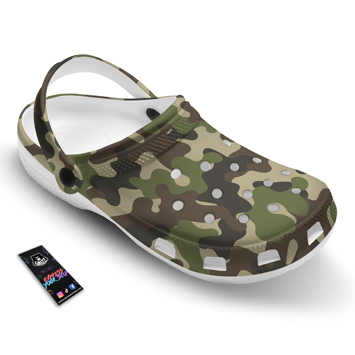 Camouflage Jungle Hunting Print Clog-grizzshop