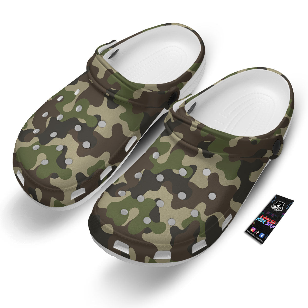 Camouflage Jungle Hunting Print Clog-grizzshop