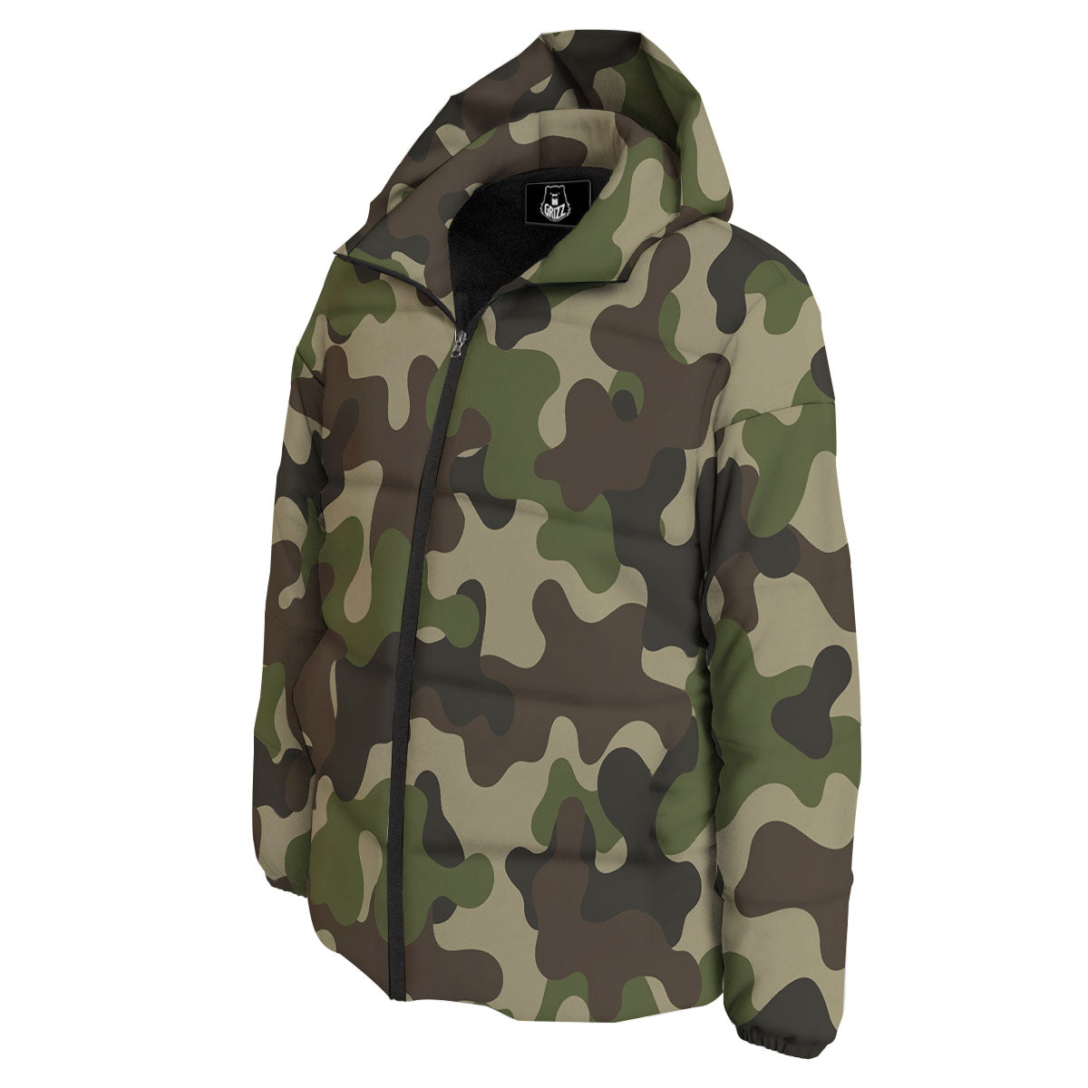 Camouflage Jungle Hunting Print Down Jacket-grizzshop